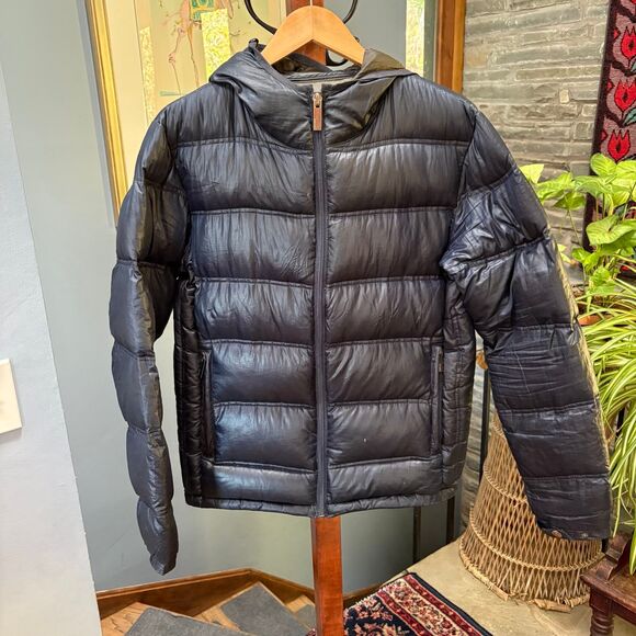 Zara Man Navy Blue, Down Insulated Puffer Jacket with Hood size XL - Picture 2 of 9